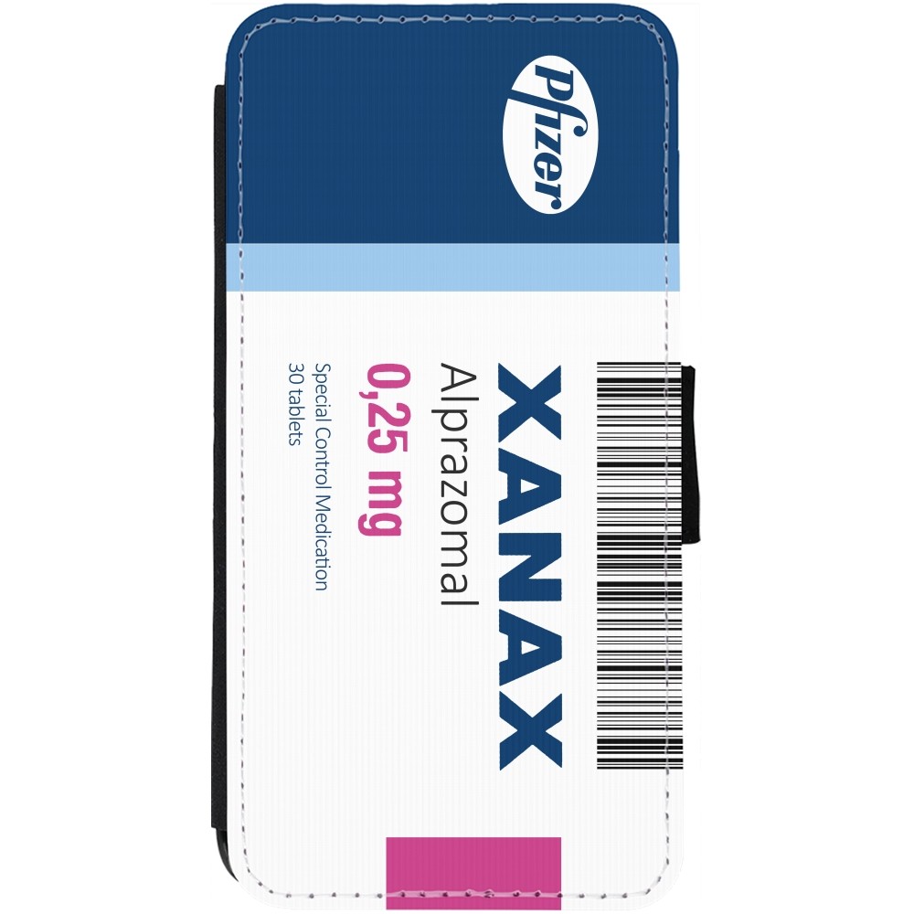 Coque iPhone 13 - Wallet noir Xanax Alprazolam 2025