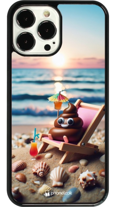 iPhone 13 Pro Max Case Hülle - Kackhaufen Emoji auf Liegestuhl