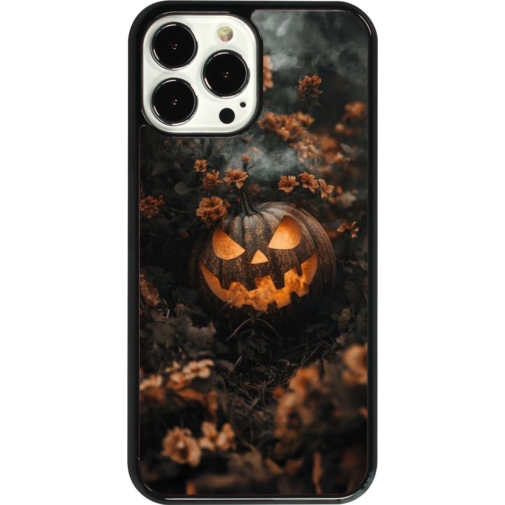 Coque iPhone 13 Pro Max - Halloween 2025 Pumpkin with flowers