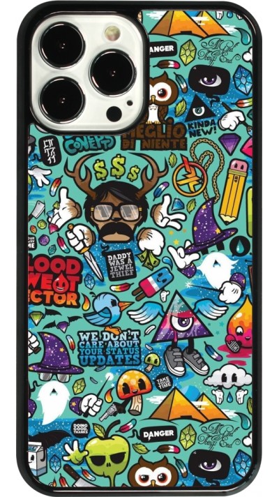 iPhone 13 Pro Max Case Hülle - Mixed Cartoons Turquoise