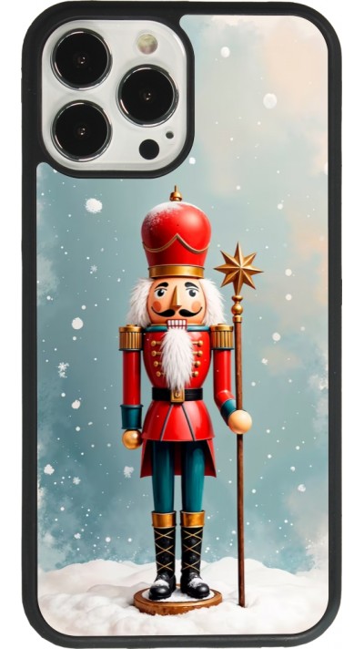 Coque iPhone 13 Pro Max - Silicone rigide noir Christmas 25 Nutcracker Snow