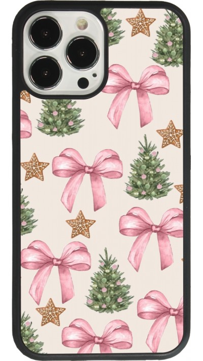 Coque iPhone 13 Pro Max - Silicone rigide noir Christmas 25 Vintage Ribbons