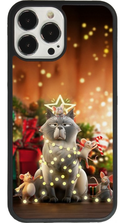 Coque iPhone 13 Pro Max - Silicone rigide noir Christmas 25 Xmas Cat