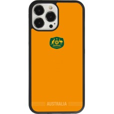 Coque iPhone 13 Pro Max - Silicone rigide noir Maillot de football Australie 2026 personnalisable
