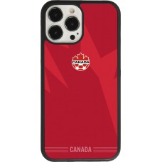 Coque iPhone 13 Pro Max - Silicone rigide noir Maillot de football Canada 2026 personnalisable