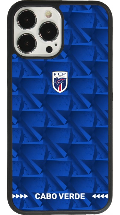 Coque iPhone 13 Pro Max - Silicone rigide noir Maillot de football Cap-Vert 2026 personnalisable