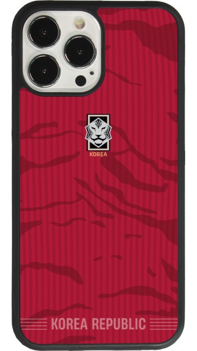Coque iPhone 13 Pro Max - Silicone rigide noir Maillot de football Corée du Sud 2026 personnalisable
