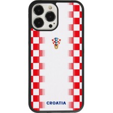 Coque iPhone 13 Pro Max - Silicone rigide noir Maillot de football Croatie 2026 personnalisable