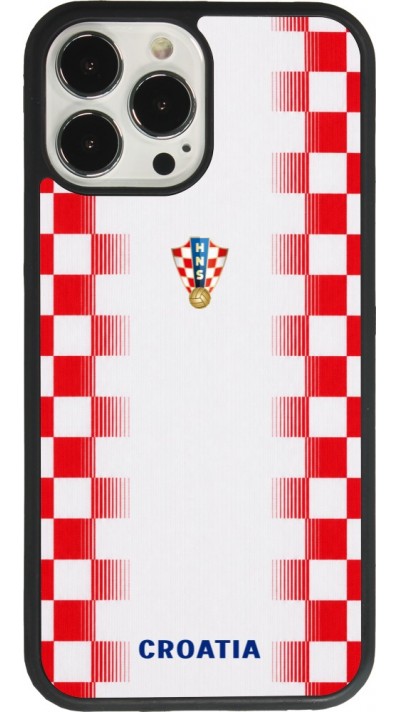 Coque iPhone 13 Pro Max - Silicone rigide noir Maillot de football Croatie 2026 personnalisable