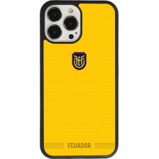 Coque iPhone 13 Pro Max - Silicone rigide noir Maillot de football Équateur 2026 personnalisable