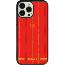 Coque iPhone 13 Pro Max - Silicone rigide noir Maillot de football Espagne 2026 personnalisable