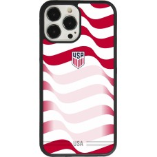 Coque iPhone 13 Pro Max - Silicone rigide noir Maillot de football États-Unis 2026 personnalisable