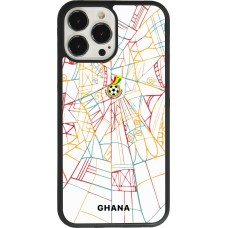 Coque iPhone 13 Pro Max - Silicone rigide noir Maillot de football Ghana 2026 personnalisable