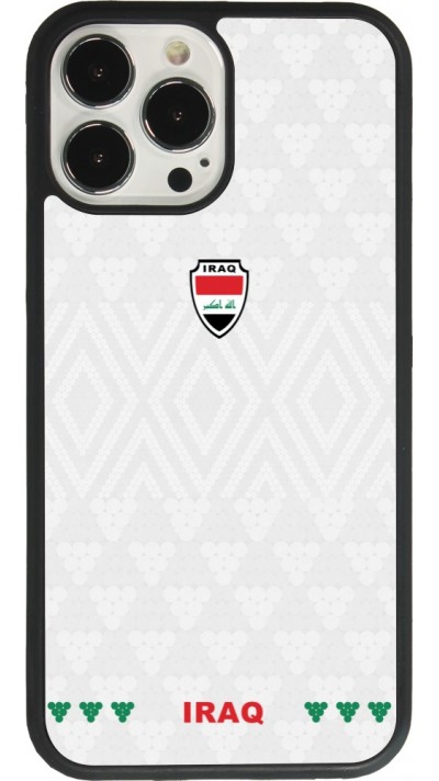 Coque iPhone 13 Pro Max - Silicone rigide noir Maillot de football Irak 2026 personnalisable