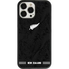 Coque iPhone 13 Pro Max - Silicone rigide noir Maillot de football Nouvelle-Zélande 2026 personnalisable