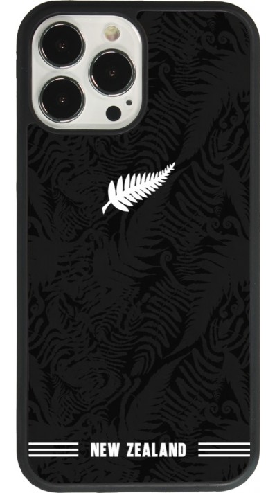 Coque iPhone 13 Pro Max - Silicone rigide noir Maillot de football Nouvelle-Zélande 2026 personnalisable