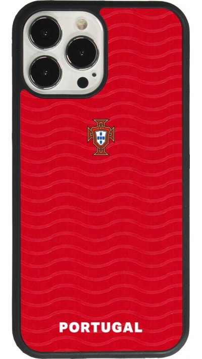 Coque iPhone 13 Pro Max - Silicone rigide noir Maillot de football Portugal 2026 personnalisable
