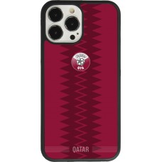 Coque iPhone 13 Pro Max - Silicone rigide noir Maillot de football Qatar 2026 personnalisable