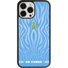 Coque iPhone 13 Pro Max - Silicone rigide noir Maillot de football RD Congo 2026 personnalisable