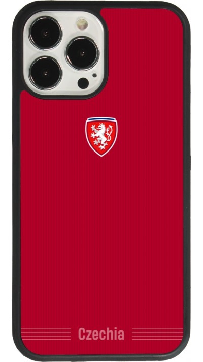 Coque iPhone 13 Pro Max - Silicone rigide noir Maillot de football Répuplique Tchèque 2026 personnalisable