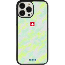 Coque iPhone 13 Pro Max - Silicone rigide noir Maillot de football Suisse Away 2026 personnalisable