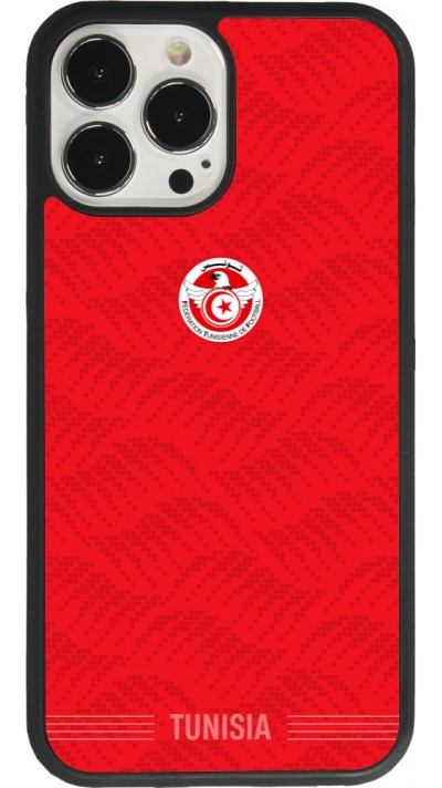 Coque iPhone 13 Pro Max - Silicone rigide noir Maillot de football Tunisie 2026 personnalisable