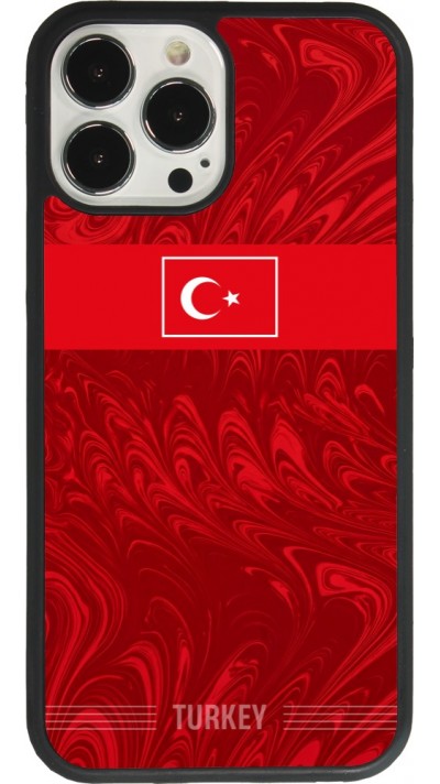 Coque iPhone 13 Pro Max - Silicone rigide noir Maillot de football Turquie 2026 personnalisable