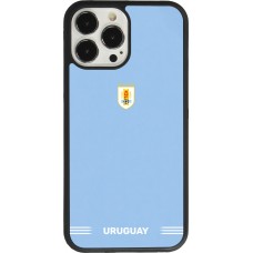Coque iPhone 13 Pro Max - Silicone rigide noir Maillot de football Uruguay 2026 personnalisable