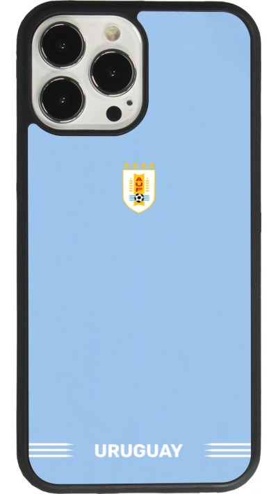 Coque iPhone 13 Pro Max - Silicone rigide noir Maillot de football Uruguay 2026 personnalisable