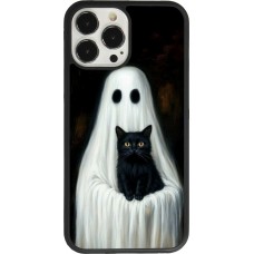 iPhone 13 Pro Max Case Hülle - Silikon schwarz Halloween 2025 Ghost with black cat