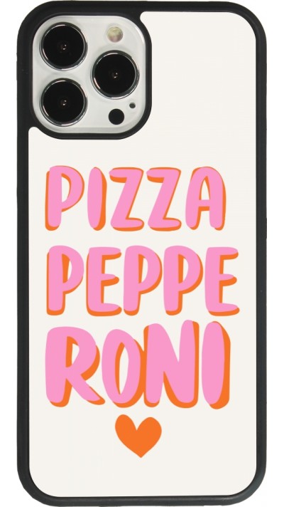 Coque iPhone 13 Pro Max - Silicone rigide noir Pizza pepperoni 2026