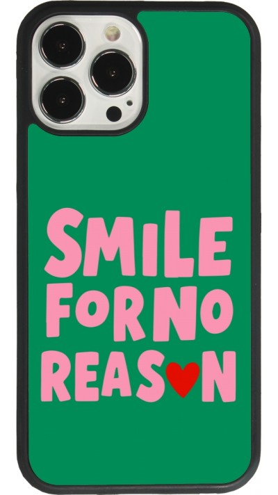 Coque iPhone 13 Pro Max - Silicone rigide noir Smile for no reason 2026