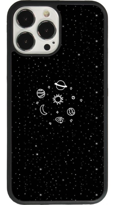 Coque iPhone 13 Pro Max - Silicone rigide noir Space Doodle