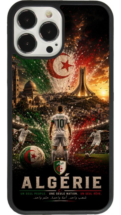 Coque iPhone 13 Pro Max - Silicone rigide noir Football Algérie splash 2026