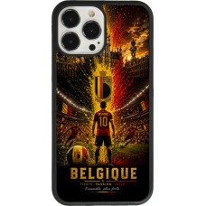 Coque iPhone 13 Pro Max - Silicone rigide noir Football Belgique splash 2026