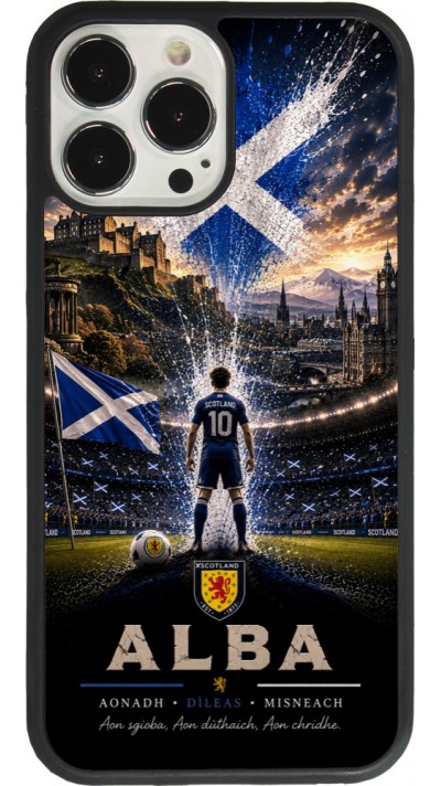 Coque iPhone 13 Pro Max - Silicone rigide noir Football Écosse splash 2026
