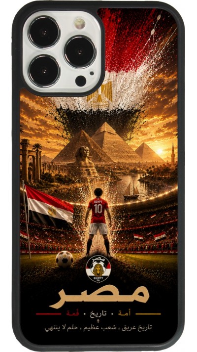 Coque iPhone 13 Pro Max - Silicone rigide noir Football Égypte splash 2026