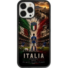 Coque iPhone 13 Pro Max - Silicone rigide noir Football Italie splash 2026