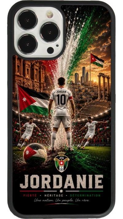 Coque iPhone 13 Pro Max - Silicone rigide noir Football Jordanie splash 2026