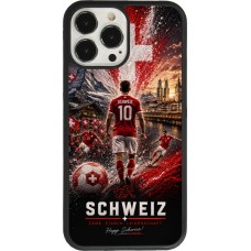 Coque iPhone 13 Pro Max - Silicone rigide noir Football Schweiz splash 2026