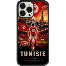 Coque iPhone 13 Pro Max - Silicone rigide noir Football Tunisie splash 2026