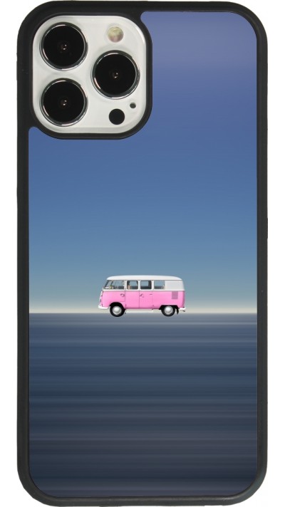 Coque iPhone 13 Pro Max - Silicone rigide noir Spring 23 pink bus