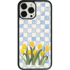 Coque iPhone 13 Pro Max - Silicone rigide noir Blue vichy tulips 2026
