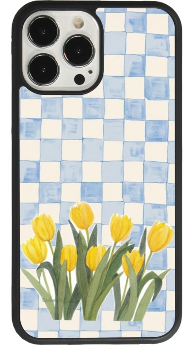 Coque iPhone 13 Pro Max - Silicone rigide noir Blue vichy tulips 2026