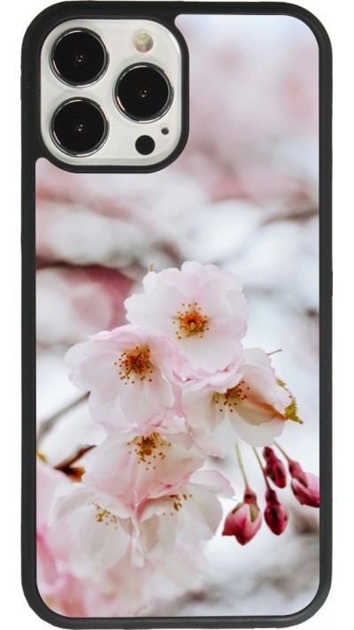 Coque iPhone 13 Pro Max - Silicone rigide noir Cherry tree 2026