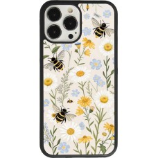 Coque iPhone 13 Pro Max - Silicone rigide noir Pattern bees 2026