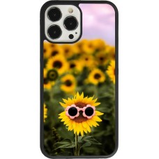 Coque iPhone 13 Pro Max - Silicone rigide noir Sunflower with glasses 2026
