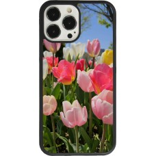 Coque iPhone 13 Pro Max - Silicone rigide noir Tulips 2026
