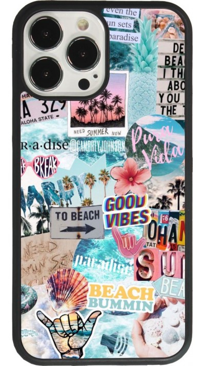 Coque iPhone 13 Pro Max - Silicone rigide noir Summer 20 collage