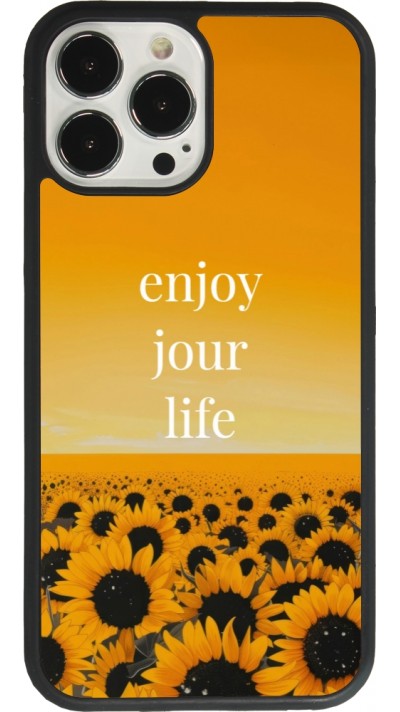 Coque iPhone 13 Pro Max - Silicone rigide noir Summer 2025 Enjoy your life